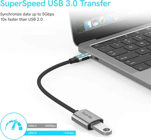 Miniatura 2 de USB-C USB 3.0 adaptador funciona para LG VS996 OTG Type-C/PD macho USB 3.0 hembra convertidor (5 Gbps)