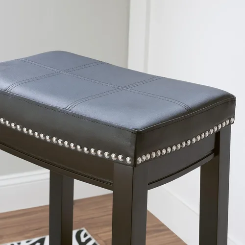 Miniatura 8 de Linon Claridge Taburete de bar, de 32 pulgadas., Madera, Negro