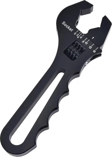 EVIL ENERGY Llave ajustable para manguera AN con accesorio 3AN-16AN de aluminio negro