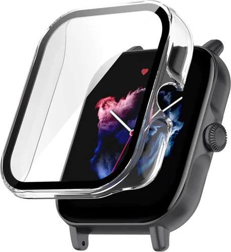 Miniatura 2 de Lamshaw - Funda rígida para GTS 3, funda rígida de policarbonato con protector de pantalla de vidrio templado compatible con Amazfit GTS 3 Negro