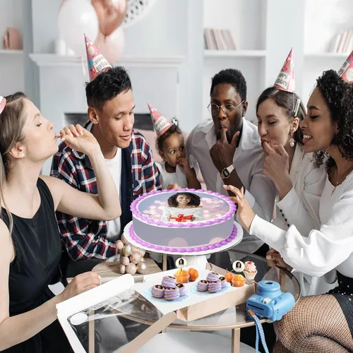 Miniatura 4 de 7” Circle Edible Custom Print Cake Topper - Create Personalized Image for Theme Party Events & Special Occasions - 1 Per Sheet, Gluten Free, Soy