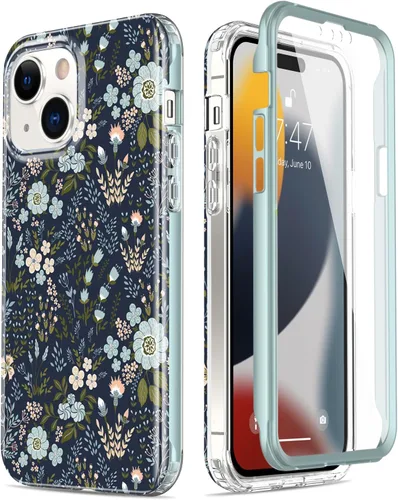 Miniatura 22 de Esdot Funda para iPhone 15 Pro con protector de pantalla integrado, funda duradera con diseños de moda para mujeres y niñas, elegante funda Piedra