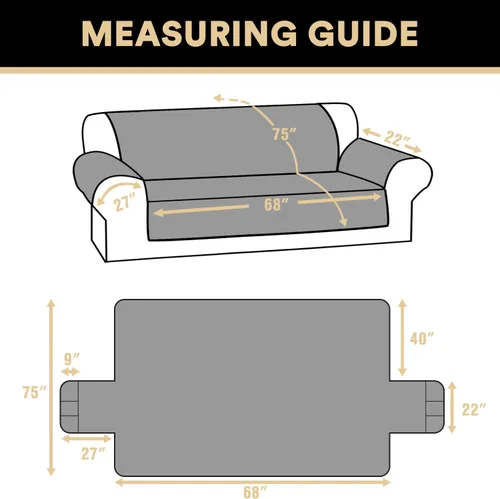 Miniatura 6 de PrinceDeco - Funda para sofá reclinable 100% impermeable, funda para sofá para sala, protector de muebles resistente al agua con correas elásticas