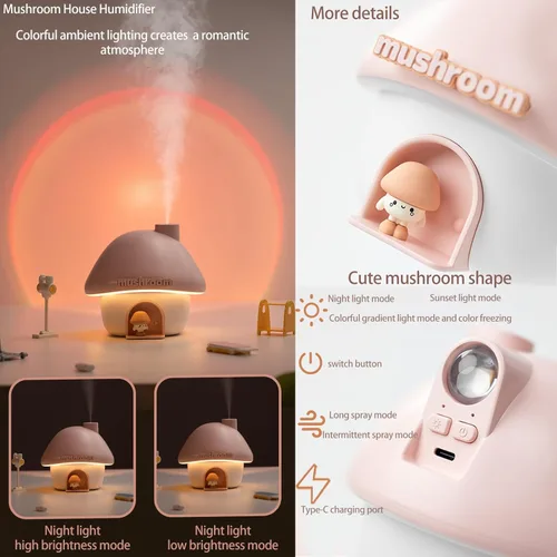 Miniatura 6 de Mini humidificador portátil, humidificador pequeño de niebla fría de 10.1 fl oz, humidificadores personales de escritorio para dormitorio de bebé