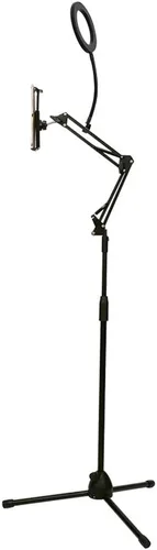 Soporte multifunción para teléfono celular, soporte de teléfono tipo brazo para cama, altura ajustable para selfie stick con luz, soporte para