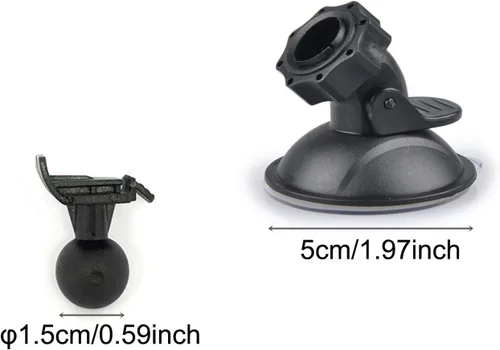 Miniatura 3 de Soporte para cámara de tablero con ventosa para cámara de salpicadero con adaptador de 14 juntas esféricas para grabadora de video de vehículo
