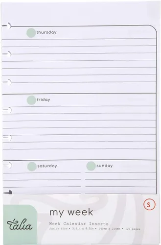 Miniatura 6 de Talia - Repuestos para cuaderno de espiral (páginas punteadas, Junior (5.5 x 8.5 pulgadas))
