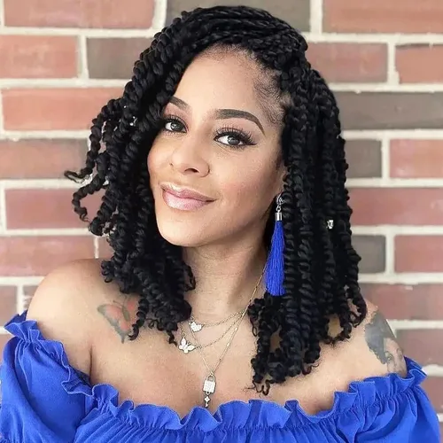 Miniatura 35 de Fulcrum Pelo de ganchillo Passion Twist de 8 pulgadas, 9 paquetes de cabello pretrenzado y prerrizado para mujeres negras (8 pulgadas