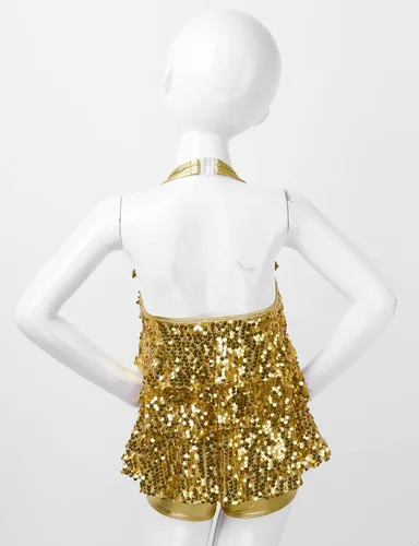 Miniatura 6 de Jowowha Vestido de ballet brillante para niñas, vestido de leotardo con falda para niños, tango latino, jazz, danza, vestido de danza del vientre