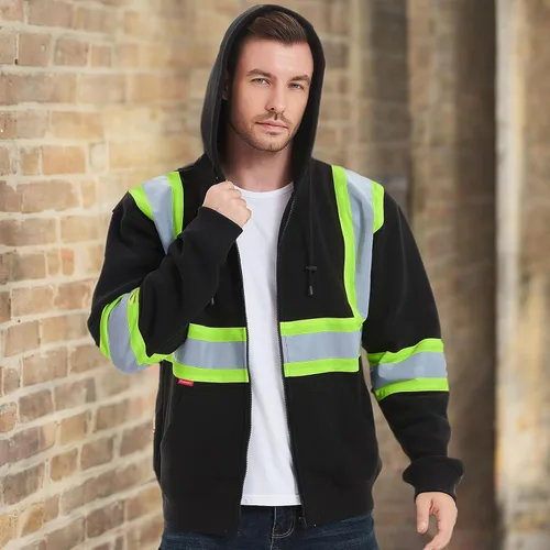 Miniatura 7 de ProtectX Hi Vis - Sudadera con capucha para hombres y mujeres, de alta visibilidad, reflectante, con bolsillos, para construcción, trabajo, clase 3