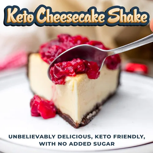 Miniatura 6 de Cheesecake Keto - Batido de reemplazo de comida [2 libras] – Mezcla de polvo de proteína baja en carbohidratos, alta en grasa con MCT, péptidos