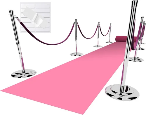 Miniatura 11 de EZLucky Corredor de Alfombra Roja para Fiestas, 2.6 x 15 pies, Tela No Tejida de Fieltro de 130 GSM, Alfombra Roja de Hollywood para Eventos