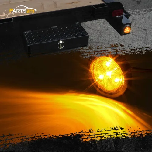 Miniatura 2 de Partsam 10x Luces Marcadoras de Separación LED Redondas Selladas Ámbar de 2", 4LED [Aprobado por DOT], Kit de Luces Marcadoras Laterales LED
