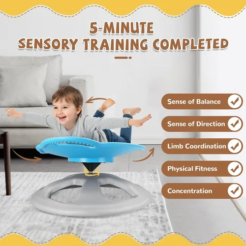 Miniatura 6 de Zhenx Silla giratoria para niños autistas con asas, asiento giratorio sensorial de capacidad de 220 libras, juguete sensorial para adolescentes