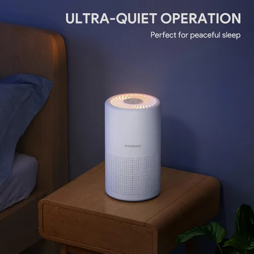 Miniatura 6 de FULMINARE Purificadores de aire para dormitorio H13 True HEPA filtro de aire, limpiador de aire silencioso con luz nocturna, purificador de aire