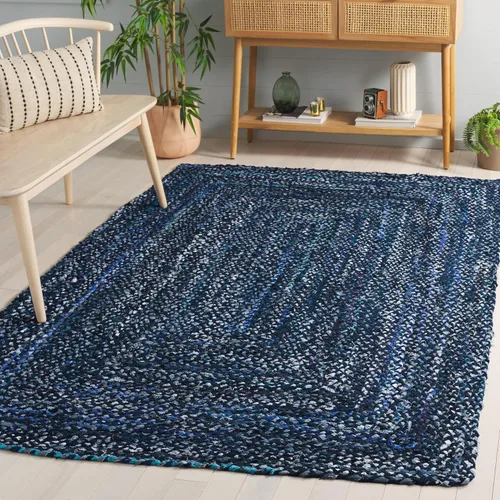 Miniatura 37 de SAFAVIEH Braided Collection - Alfombra de pasillo, 2 pies 3 pulgadas x 8 pies, color negro y azul, hecho a mano, reversible, ideal para dormitorio