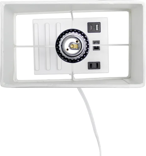 Miniatura 9 de Simple Designs LT1110-WOW - Lámpara de escritorio rectangular moderna de 15.3 pulgadas de alto con 2 puertos USB y salida de carga con pantalla