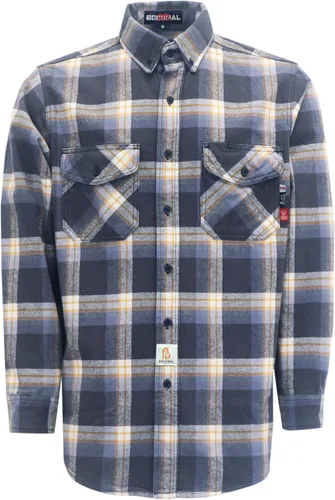 Miniatura 14 de BOCOMAL Camisas con capucha FR, camisas de franela a cuadros, con botones, resistentes al fuego, camisas de franela resistentes a la llama, chaqueta