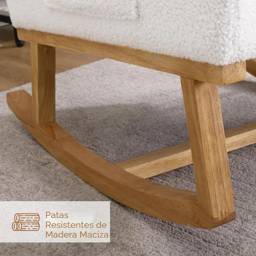 Miniatura 7 de HCHAIRH Mecedora para guardería, silla mecedora de enfermería Sherpa para mamá, guardería, silla mecedora Morden con respaldo alto para sala