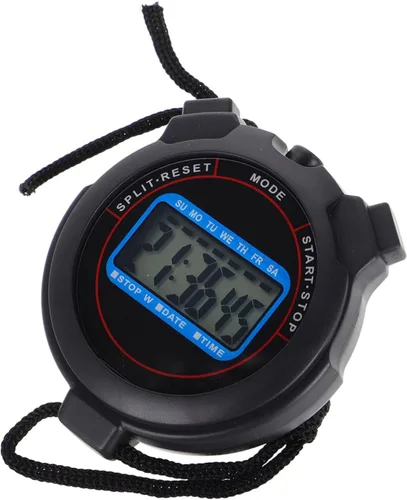 Miniatura 9 de Cronómetro deportivo digital con alarma de fecha, temporizador de alta precisión para natación, correr, yoga, cronómetro negro para entrenadores