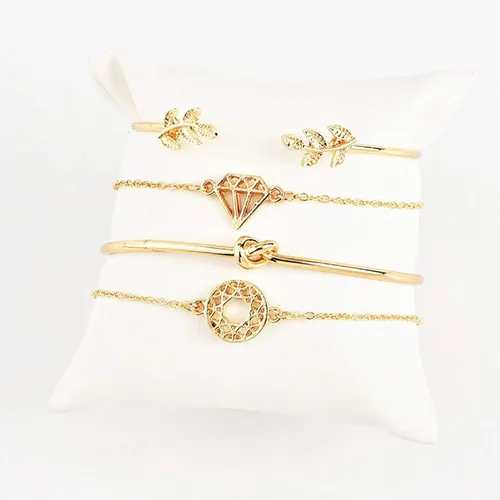 Miniatura 5 de Pulseras para niñas adolescentes 4 unidsset pulsera abierta brazalete ajustable joyería exquisita cadena de mano regalo para fiesta
