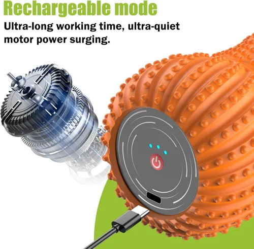 Miniatura 5 de Alivio de la fascitis plantar, masajeador de rodillo muscular, masajeador eléctrico portátil con audio Bluetooth, 3 niveles de vibración (gris)