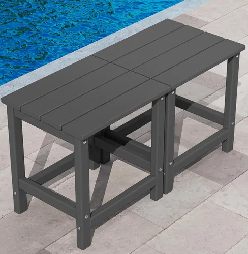 Miniatura 33 de KINGYES Mesa auxiliar doble, mesa auxiliar Adirondack- Aruba