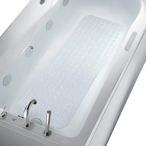Miniatura 8 de Tapete antideslizante extra largo para bañera y ducha de 39 x 16 pulgadas, antideslizante para suelos húmedos para baños de ancianos y niños, 30%