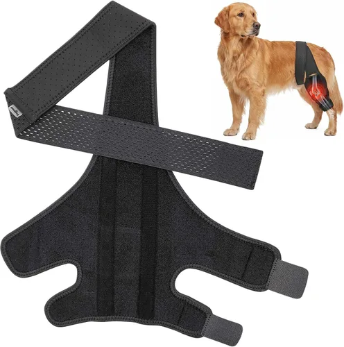 Miniatura 7 de Rodillera para perro para ACL con estabilizadores laterales, soporte ajustable para cornejo articular, recuperación de cirugía de piernas caninas
