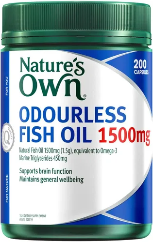 Nature's Own - Aceite de pescado (1500 mg, 200 cápsulas sin olor)