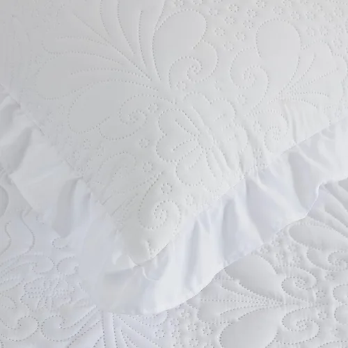 Miniatura 9 de CHIXIN Colcha con falda con volantes, tamaño Queen, caída de 30 pulgadas de largo, estilo Shabby Chic, funda de cama ligera, juego de 3 piezas, 3