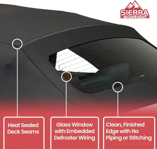 Miniatura 2 de Sierra Auto Tops - Tapa suave convertible de repuesto con ventana de vidrio calentado, compatible con Ford Mustang, Shelby y GT500 modelos Negro