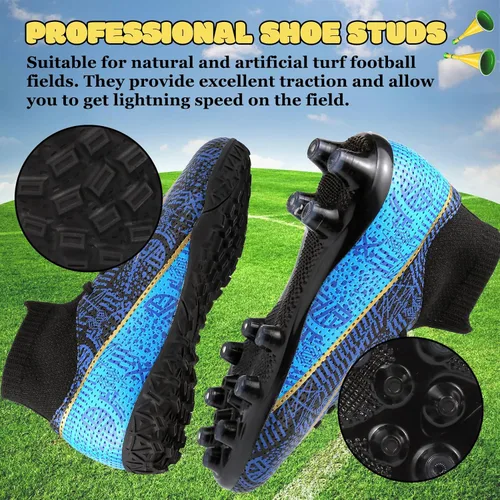 Miniatura 5 de RDGO Tacos de fútbol con cordones para niños y niñas (niños pequeñosniños grandes)