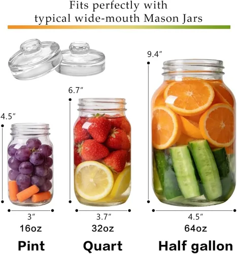 Miniatura 3 de Paquete de 9 pesas de vidrio de fermentación para frascos Mason grandes de boca ancha, kit de fermentación con mango de fácil agarre para Picklin