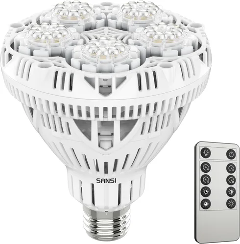 Miniatura 10 de SANSI - Bombilla de crecimiento regulable de espectro completo, alta PPFD de 40W (equivalente a 600 vatios) con control remoto, temporización