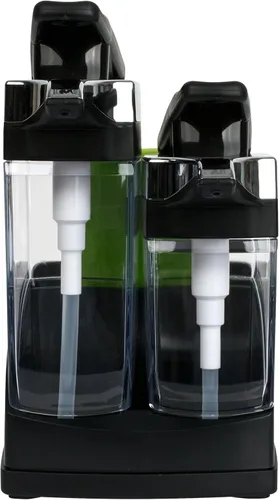Miniatura 5 de Casabella Sider Duo - Dispensadores de jabón para fregadero con esponja, negro y cromado