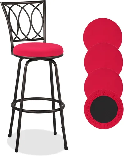 Miniatura 11 de Deisy Dee 4 fundas de asiento redondas para taburetes de bar, fundas elásticas para sillas redondas de 13 a 16 pulgadas (naranja)