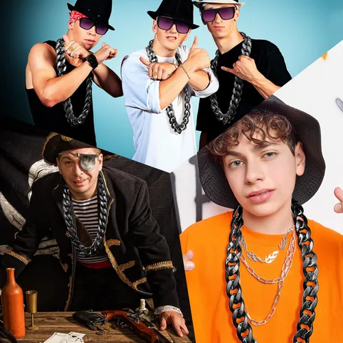 Miniatura 5 de Jexine 12 cadenas de rapero para disfraz, collar falso de hip hop a granel para hombres y mujeres, joyería de los años 80 y 90, estilo punk