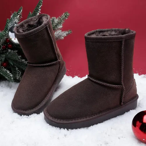 Miniatura 2 de DREAM PAIRS botas de piel de oveja para niños y niñas, para niños pequeños y grandes, botas con piel para la nieve