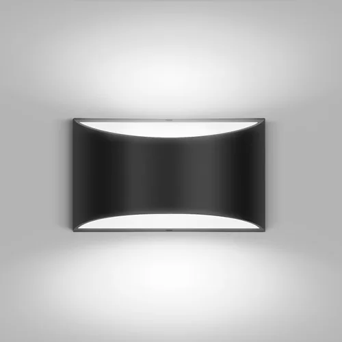 Juego de 2 apliques de pared LED modernos negros con cable para interiores, luces de montaje en pared arriba y abajo, para sala de estar,