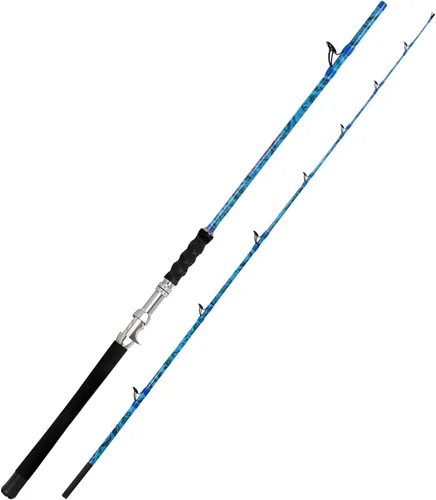 Miniatura 6 de Fiblink Caña de pescar convencional de barco de 2 piezas Caña de pescar portátil Spinning/Casting Rod Carbon Fishing Pole