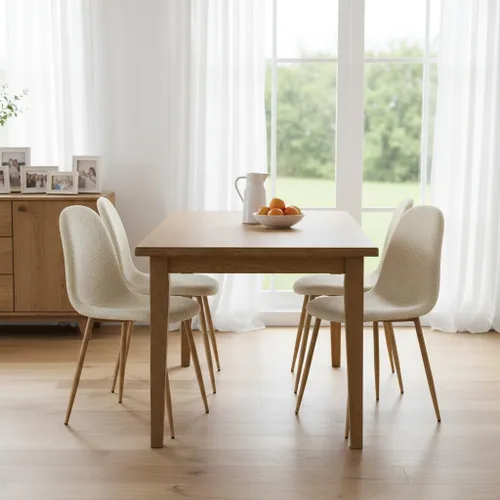 Miniatura 2 de FurnitureR Silla de comedor moderna tapizada de cuero de mediados de siglo, silla de comedor sin brazos con patas de metal negro, ahorro de espacio