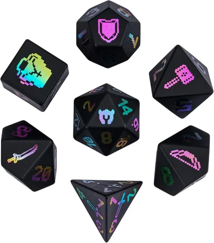 Miniatura 34 de UDIXI Juego de dados de piedras preciosas de amatista, dados DND de piedra de cristal D&D con estuche de regalo para juegos de rol y juegos de mesa