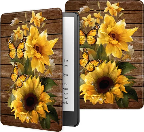 Miniatura 17 de Funda para Kindle básico de 6 pulgadas (11.ª generación), múltiples ángulos, piel sintética, delgada, con función de encendido y apagado automático