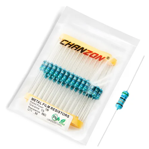 Miniatura 64 de Chanzon 50 piezas 1 W 10 Ω ohm Resistencia de película metálica fija de tolerancia 0.01 ±1% 10R MF Resistencias de agujero pasante con limitación