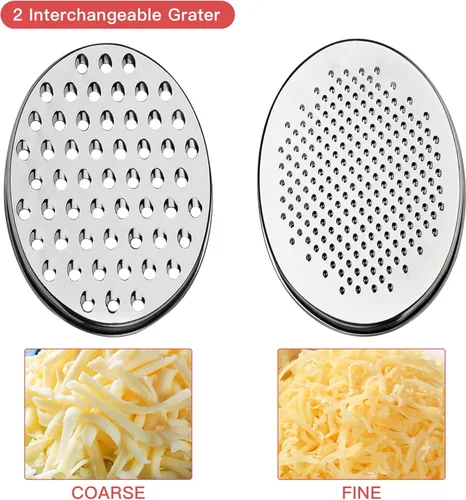 Miniatura 3 de Rallador de queso Akamino con recipiente de almacenamiento de alimentos y tapa para cocina, perfecto para parmesano duro, jengibre, verduras, Rojo