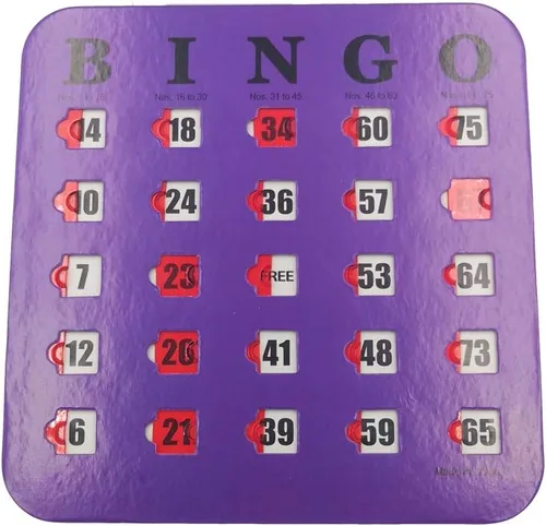 Miniatura 4 de Yuanhe Tarjetas de bingo con diapositivas de obturador, paquete de 5 unidades, multicolor extra grueso, fácil de leer con ventanas deslizantes