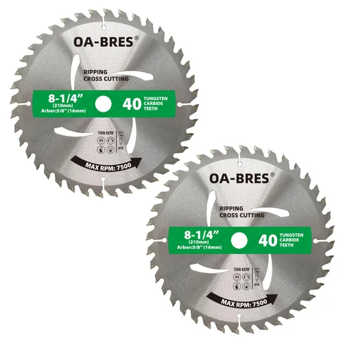 Miniatura 15 de Paquete de 3 hojas de sierra circular compacta con punta de carburo 24T TCT de 4-1/2 pulgadas con eje de 3/8 pulgadas, uso general para cortes