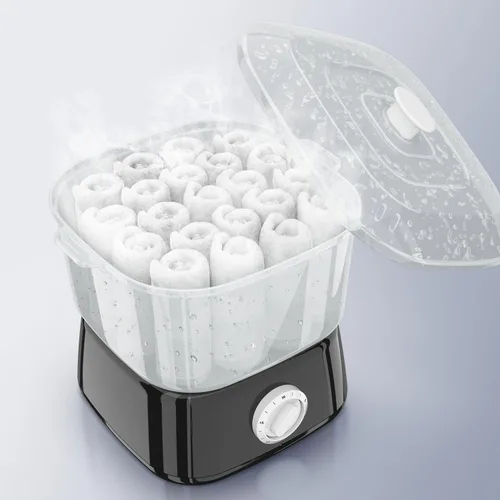 Miniatura 5 de Calentador de toallas calientes, vaporizador de toallas de calentamiento rápido para tratamientos faciales puede contener 12 mini toallas húmedas
