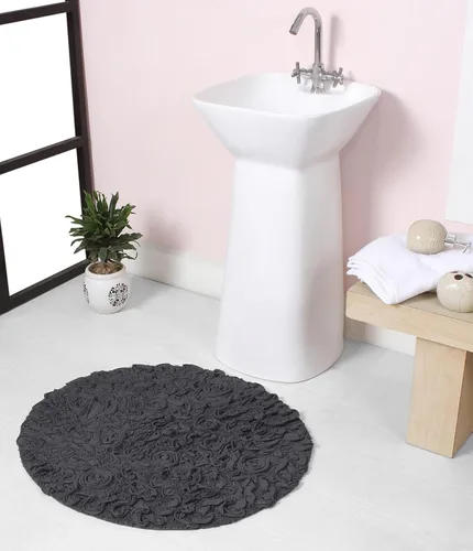 Miniatura 32 de Home Weavers Bell Flower Collection - Tapetes de baño copetudos 100 % algodón, extrasuaves y absorbentes, antideslizantes, lavables a máquina, lino